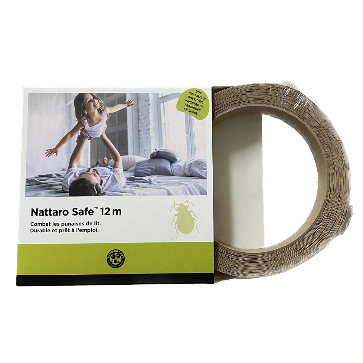 Safe Bettwanzenband, 12 m – Klebeband mit Kieselgur, Insektenschutzmittel, Natürlicher Wanzenschutz