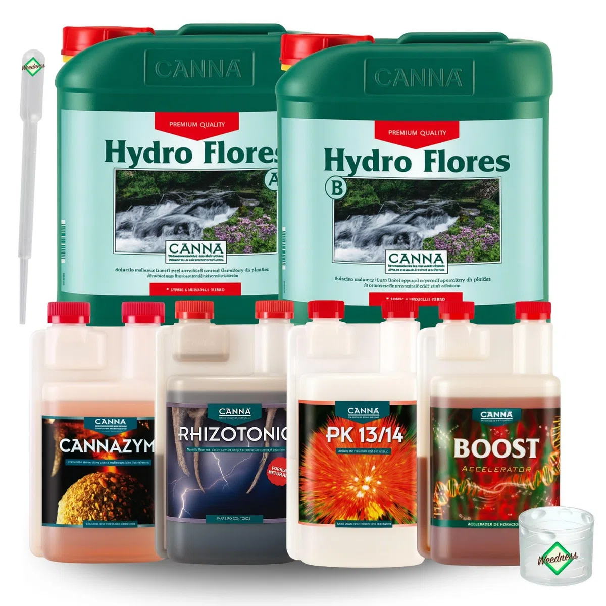 Weedness Canna Hydro Set M - Blütephase Hydrokultur Dünger Hydrokulturdünger Bewässerung Flüssigdünger Organisch Grow Bio Naturdünger