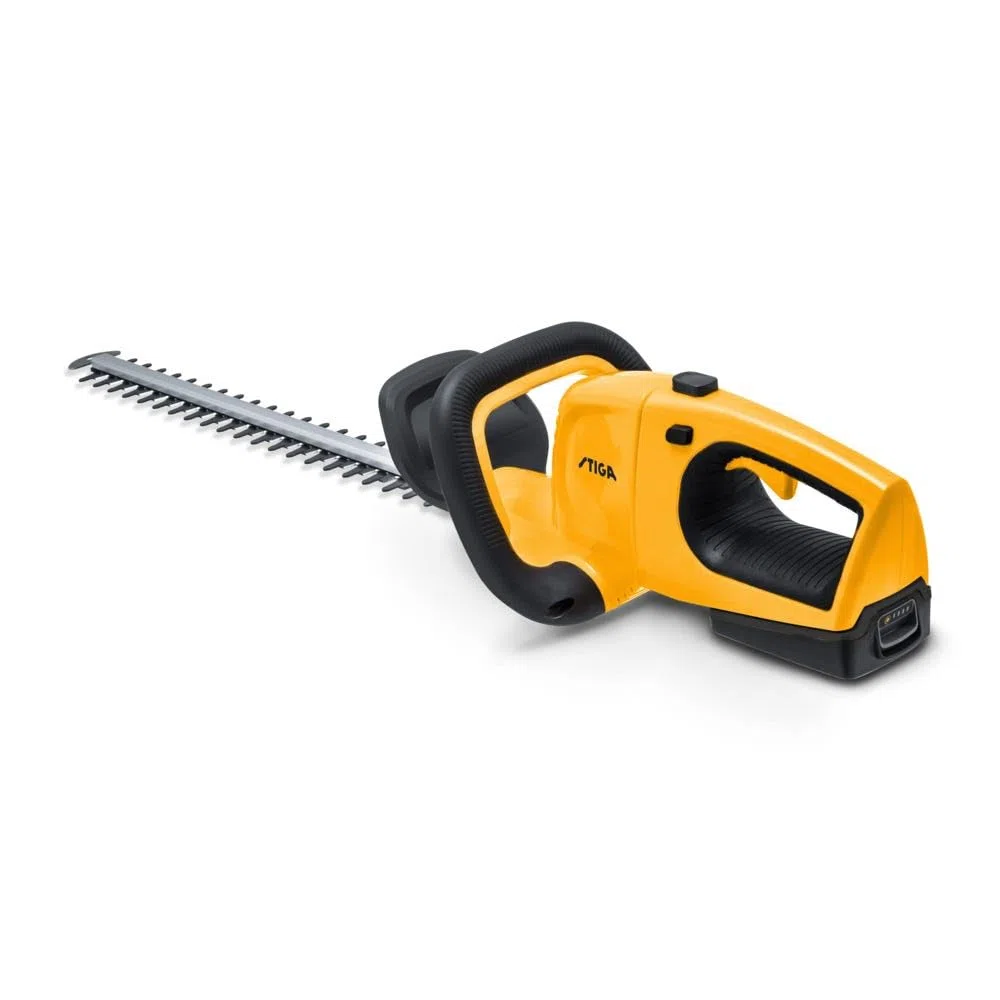 STIGA HT 100e Kit Akku-Heckenschere, 20 V, 55 cm, 2 Ah – Kabellos, 180° Drehbarer Softgrip-Griff – Für Hecken Und Sträucher
