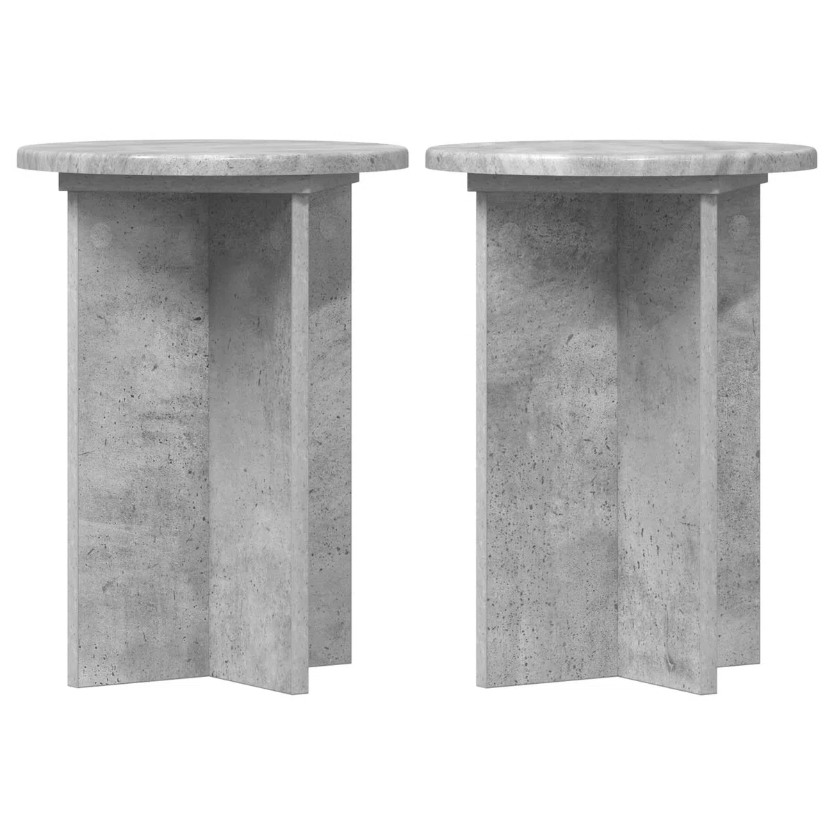 Pflanzenständer 2er Set Betongrau Ø29.5x40 cm Blumenhocker aus Holzwerkstoff, Moderner Blumentopfständer Indoor, Eleganter Beistelltisch für Pflanzen im Wohnzimmer und Büro