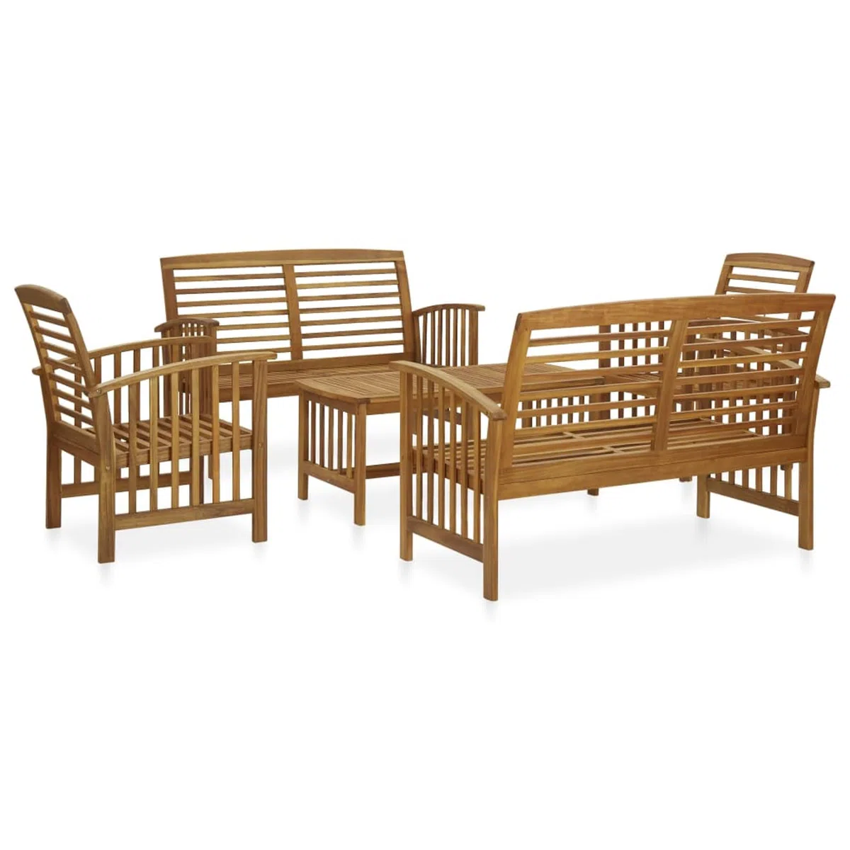 ZEYUAN 5-TLG. Garten-Lounge-Set Massivholz Akazie, Lounge Gartenmöbel Set, Terassenmöbel Wetterfest, Loungemöbel Terrasse, Gartenlounge, Garten Loungemöbel Set, 3057973
