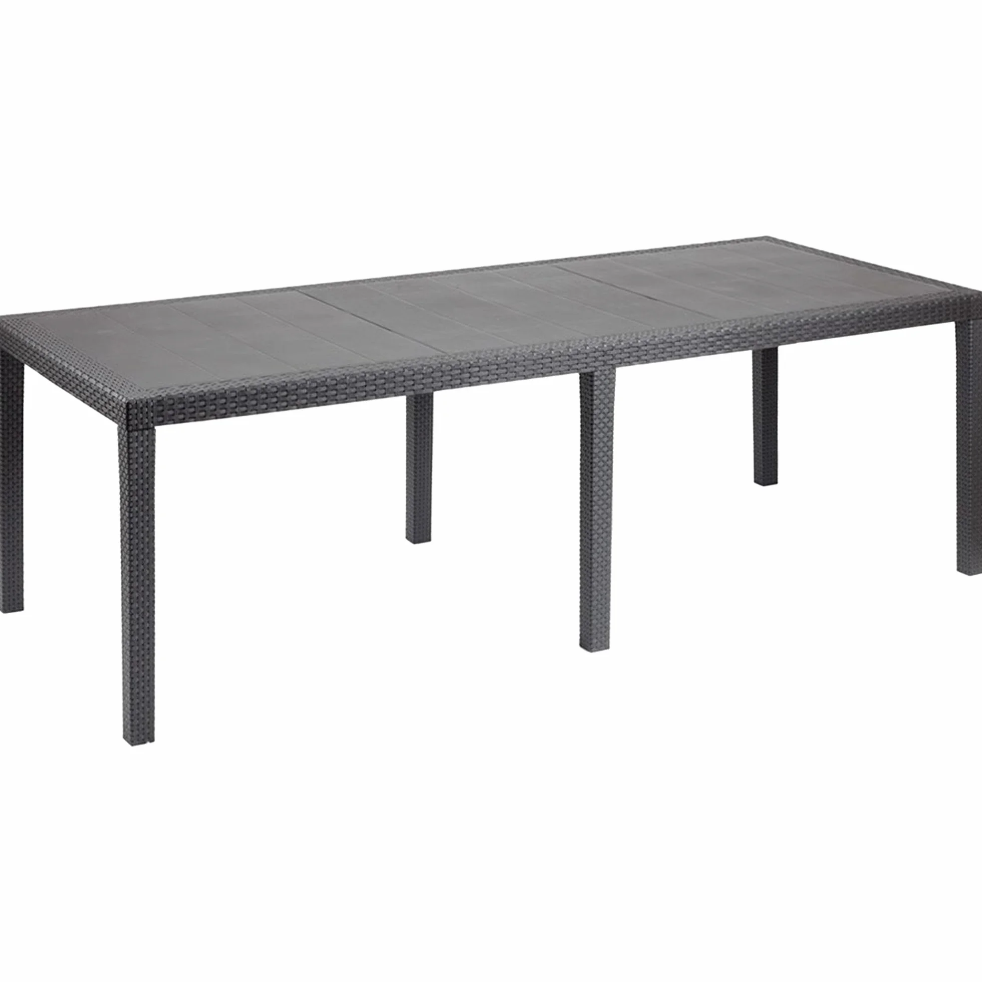 Rechteckiger ausziehbarer Gartentisch, Made in Italy, Farbe Anthrazit, Maße 150 x 72 x 90 cm (ausziehbar bis 220 cm)