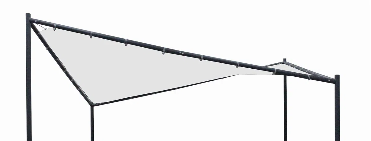 DEGAMO Ersatzdach für Walmdachpavillon Orlando 4-eckig 350x350cm, Polyester mit PVC Beschichtung wasserdicht, weiß