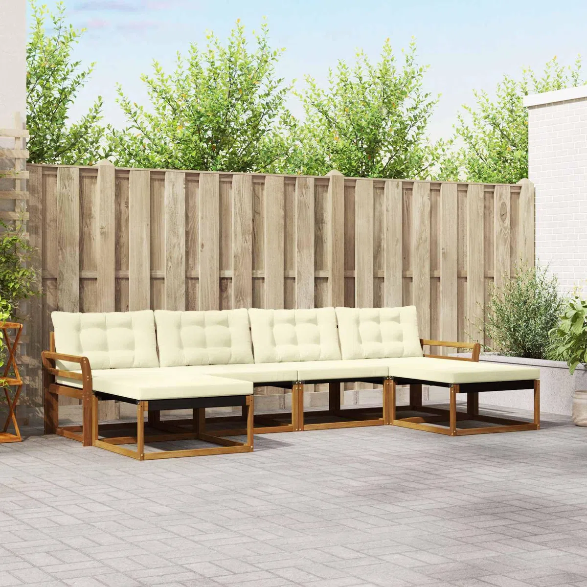 Festnight Balkon Lounge Holz Gartenlounge Set Ecklounge Balkonmöbel Kleiner Balkon Sofa Balkonlounge Loungemöbel Terrassenmöbel Gartenmöbel Lounge Möbel Terrasse Massivholz