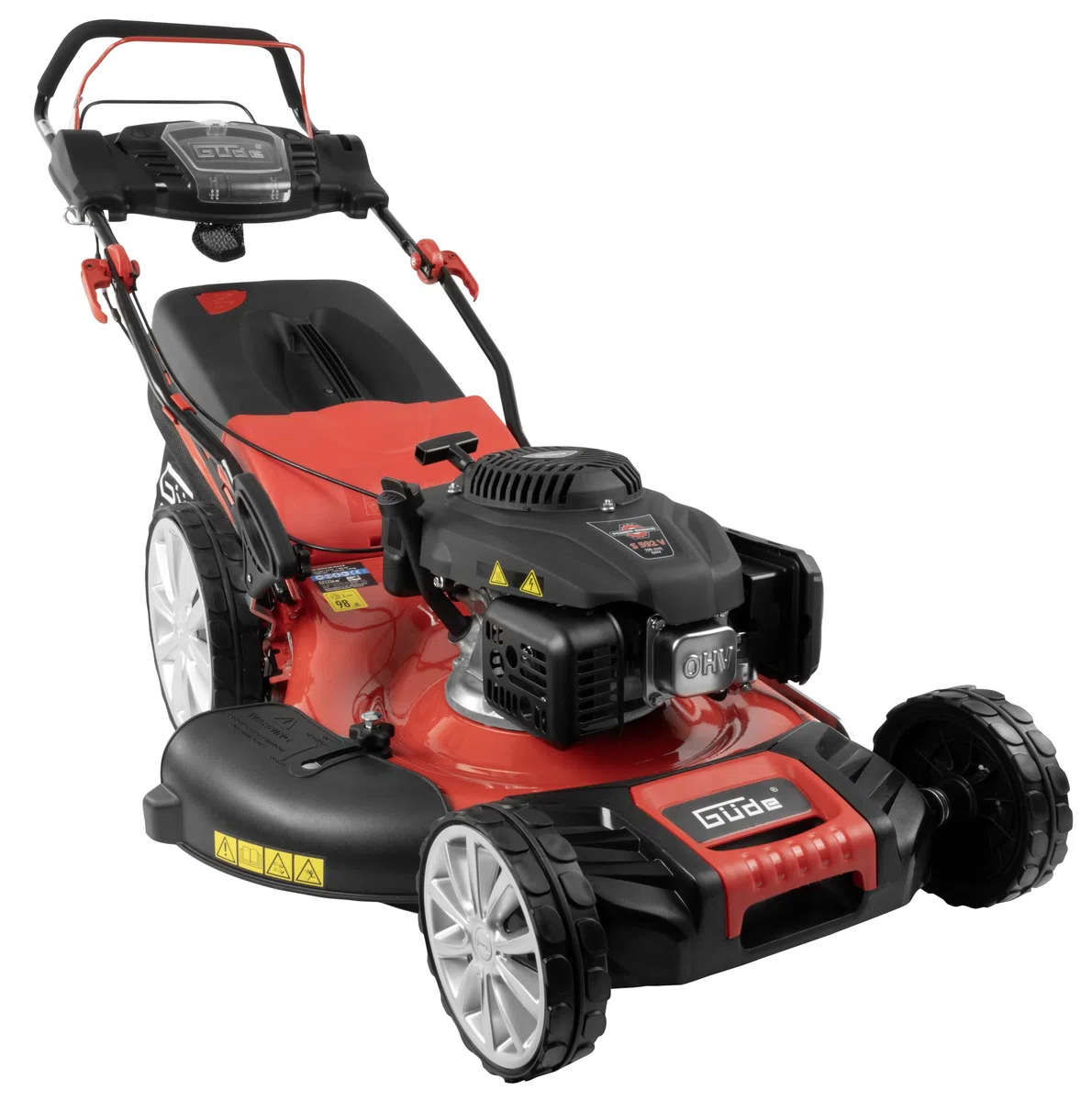 Güde Rasenmäher BIG WHEELER 554.3 R (4-Takt Motor 3,7/5,03 (kW/PS), GS-geprüft, Schnittbreite 55cm, Grasfangsack 65l, Schnitthöhenverstellung 6-fach, Hinterradantrieb, kugelgelagerte Räder, Mulchkeil)