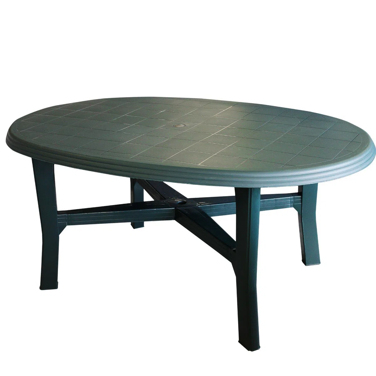 Gartentisch 165x110cm, oval, grün - Vollkunststoff/Terrassentisch Beistelltisch Campingtisch Gartenmöbel Terrassenmöbel Campingmöbel Kunststofftisch