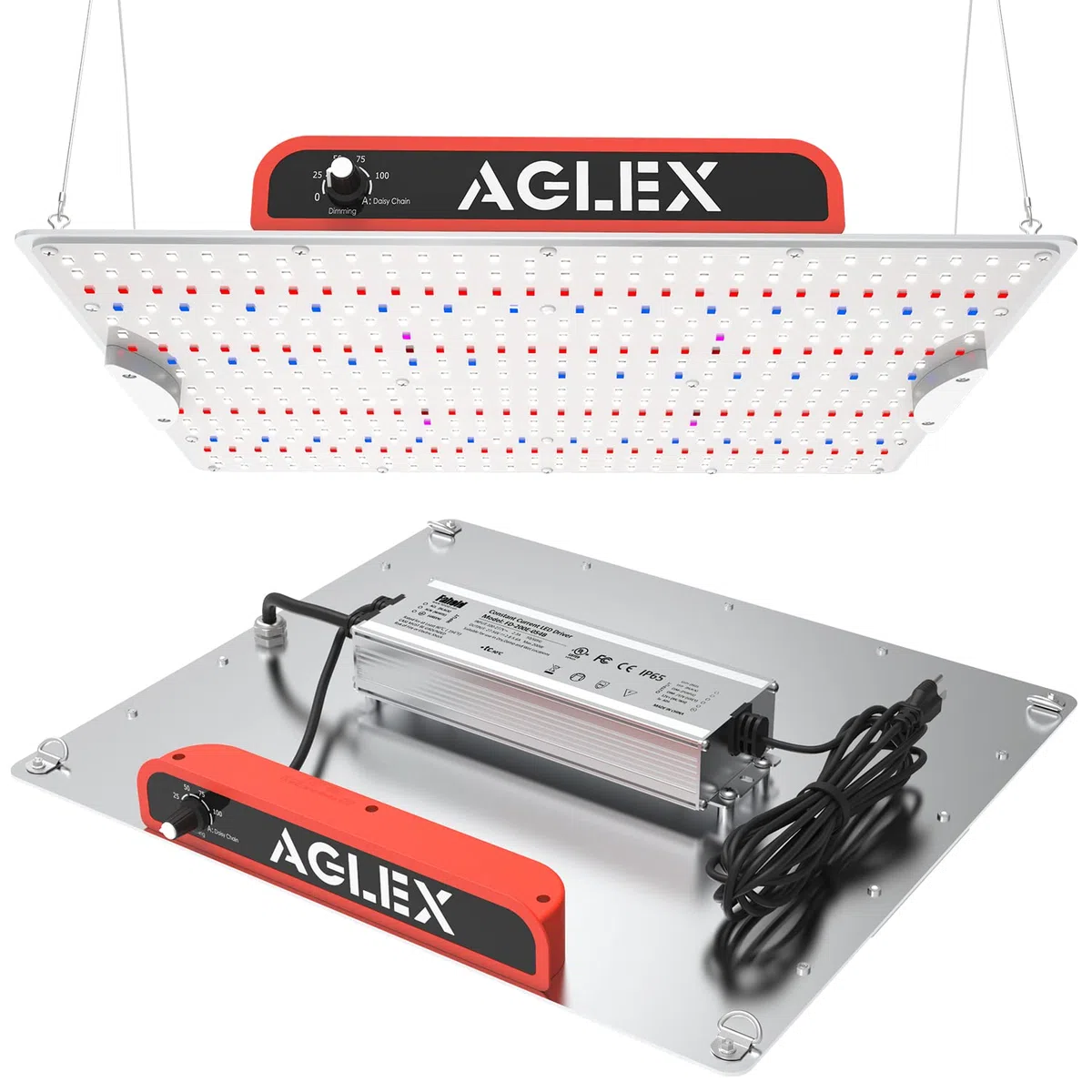 AGLEX K2000 LED Pflanzenlampe – Vollspektrum Grow Light mit Daisy Chain & Dimmfunktion, für Hydroponik, Aussaat, Wachstum & Blüte, geeignet für 120x120 cm Growbox