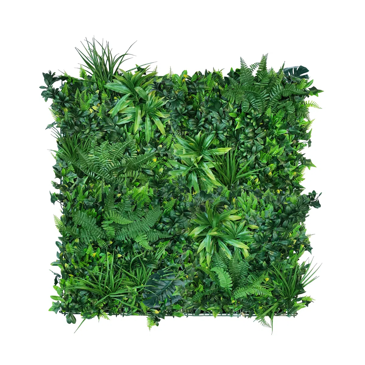 GJS Pflanzenwand 1m x 1m – hyperrealistische Wandpaneele mit hochwertigen künstlichen Pflanzen als Indoor und Outdoor Wanddeko