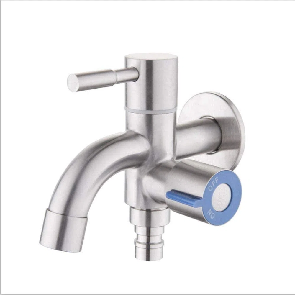 TTDGYYXW Messing-Retro-Außen-Gartenarmaturen-Set mit 304-Edelstahl-Wandhalterung, dekorativem Bibcock und Wasserhahn für Waschmaschine, Wischmopp und WC