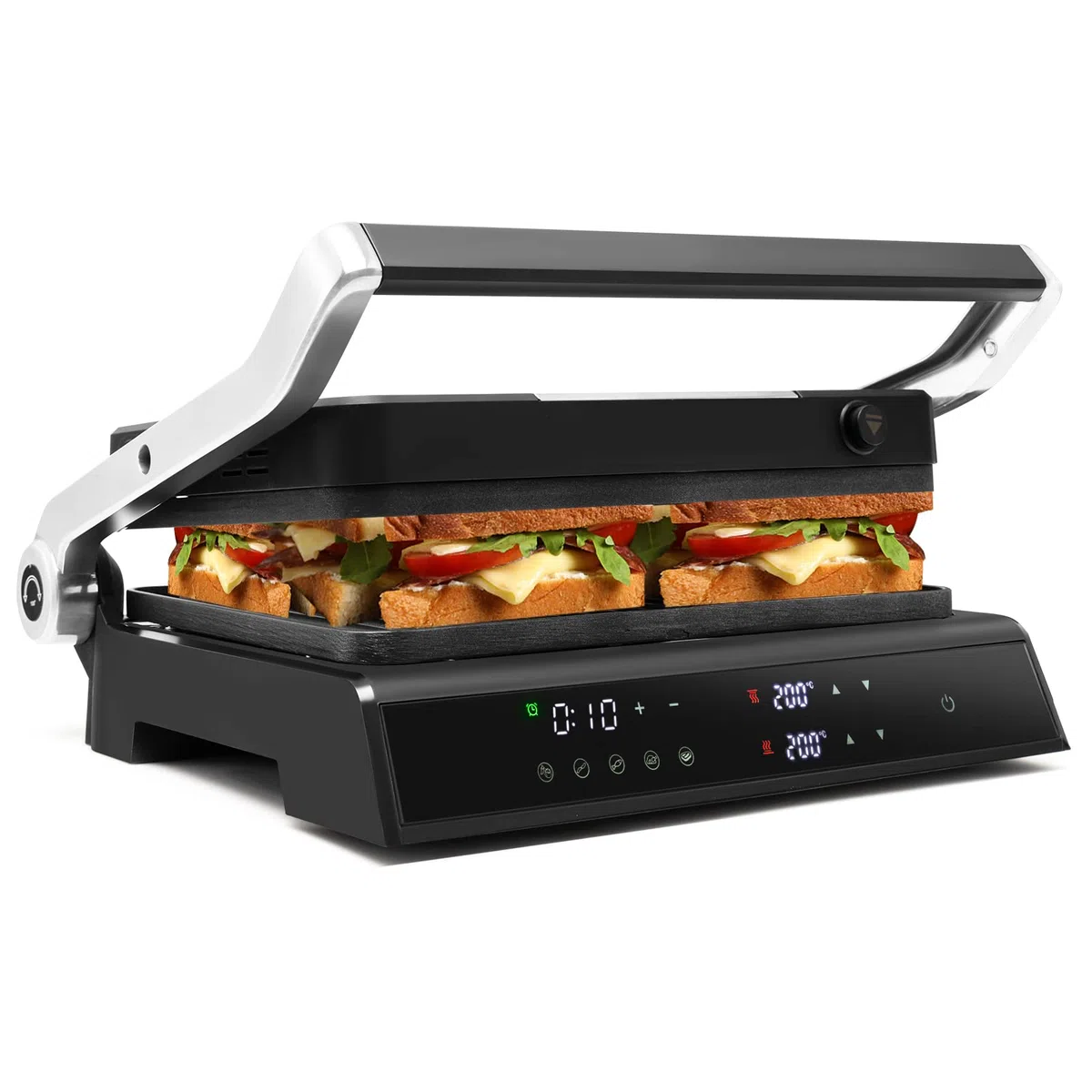 RELAX4LIFE Kontaktgrill 1800W, Elektrogrill Sandwichmaker Paninimaker, Sandwichtoaster 3 in 1, Grilltoaster 90℃-230℃, Indoor Grill mit Antihaftbeschichteten & Abnehmbaren Platten