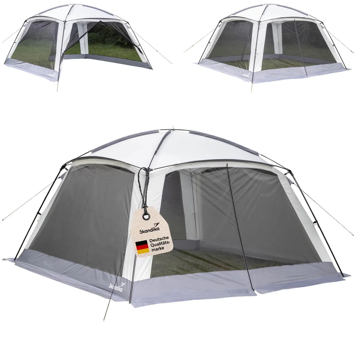 Skandika Pavillon Fortun 350 | Outdoor Shelter mit Moskitonetz, 3000 mm Wassersäule, 210 cm Stehhöhe, einfacher Aufbau, Fiberglas- und Stahlgestänge | Zelt für Camping, Garten, Festival