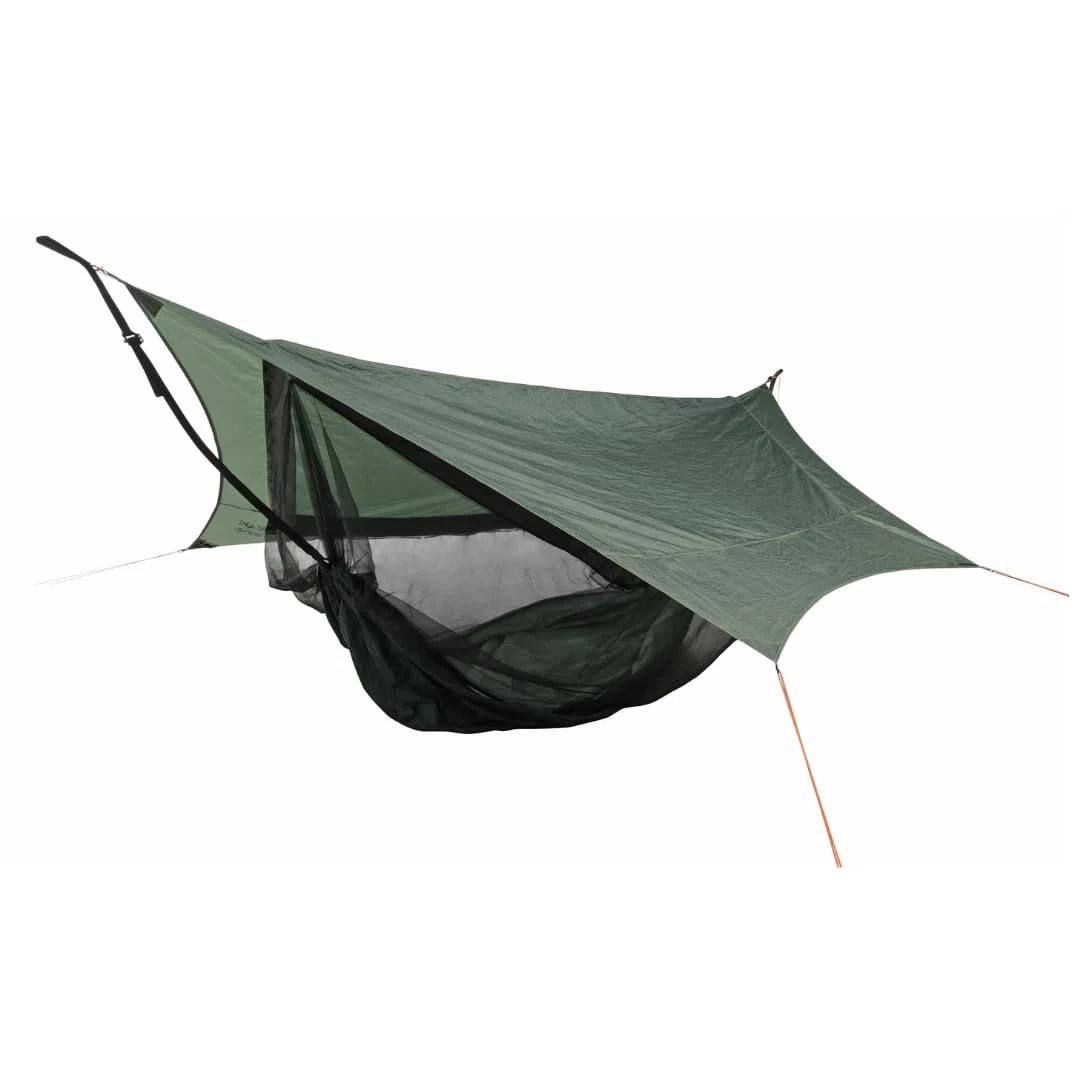AMAZONAS Traveller Camp XXL – Ultraleichtes Hängematten-Komplettset mit Moskitonetz und Tarp | Belastbarkeit 200 kg | nur 1,8 kg | ideal für Outdoor-Abenteuer