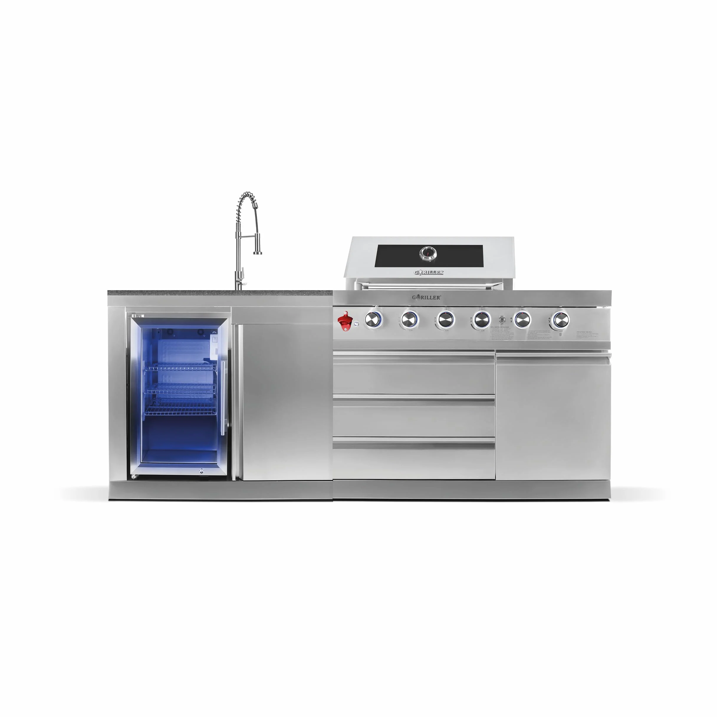 GORILLER® SB-S1 Outdoorküche | 6-Brenner Gasgrill | Cool-Clean