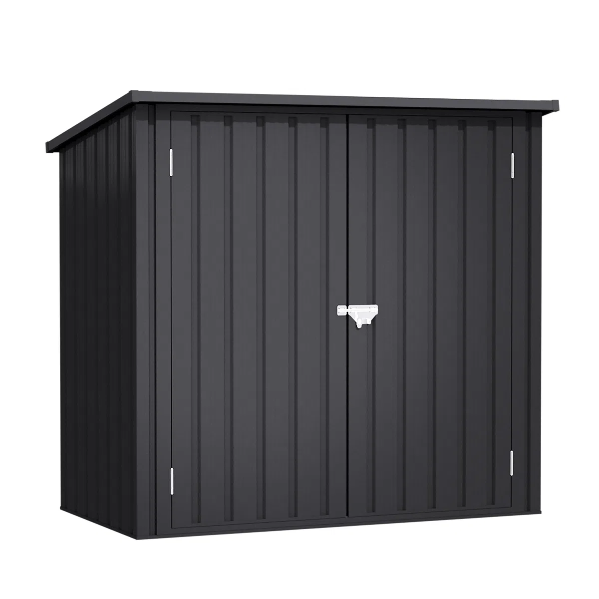 Wasabi - Gerätehaus Metall 1200 L Stark - 147x86x134cm – Doppelflügeltür - Verriegelung mit Riegel – Gartenhaus - Gartenschrank Wetterfest Outdoor – Geräteschuppen Klein
