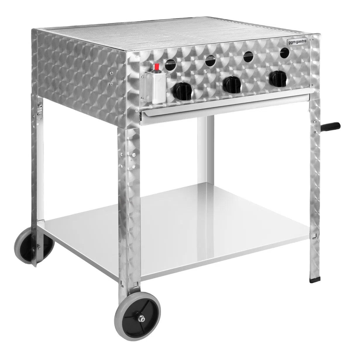 GGM Gastro Gasgrill 10 kW mit 3 Brennern | Ideal für den Außeneinsatz, piezoelektrische Zündung, integrierter Flammenschutz, Fettauffangschublade, leicht zu reinigen