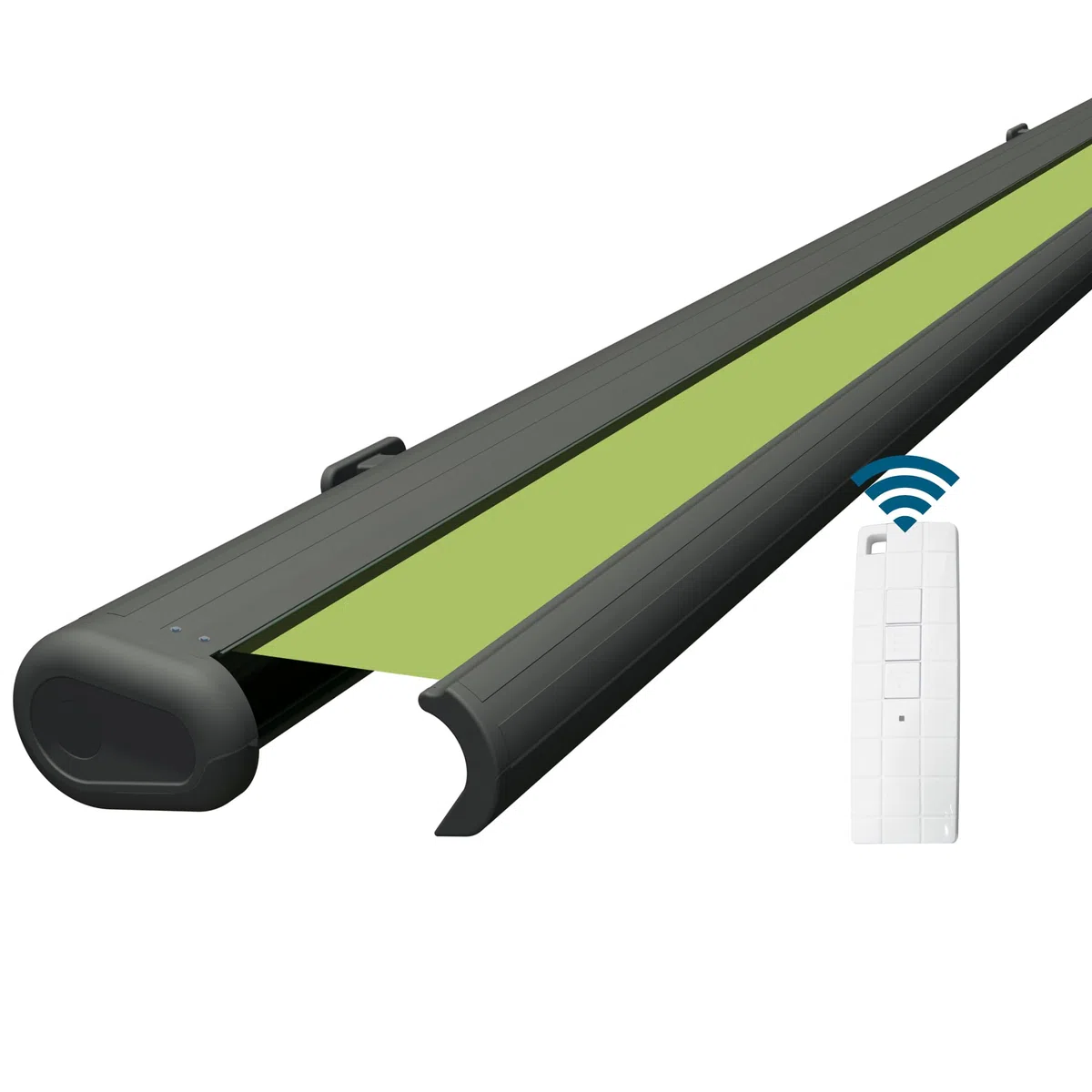 Eclipse Vollkassettenmarkise basaltgrau elektrisch 4,0x3,0m Tuch:Apfel | Markise Balkon Garten Terrassenüberdachung Sonnenschutz Polyacryltuch UV-Schutz 50+ Smarthome-fähiger Dooya Motor
