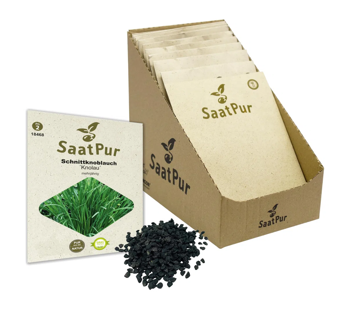 Saatpur Samen Schnittknoblauch - Kleines Tray mit 25 Portionstüten für je ca. 200 Pflanzen