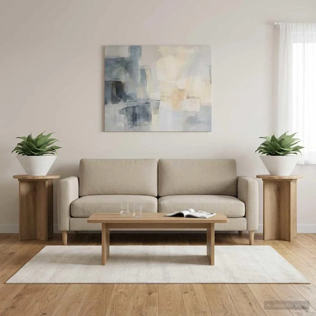 Pflanzenständer, 2 Stück, Eichenholz, 29,5 x 40 cm | Modernes Design, funktionale Höhe, für den Innenbereich, einfache Montage, für Wohnzimmer oder Büro