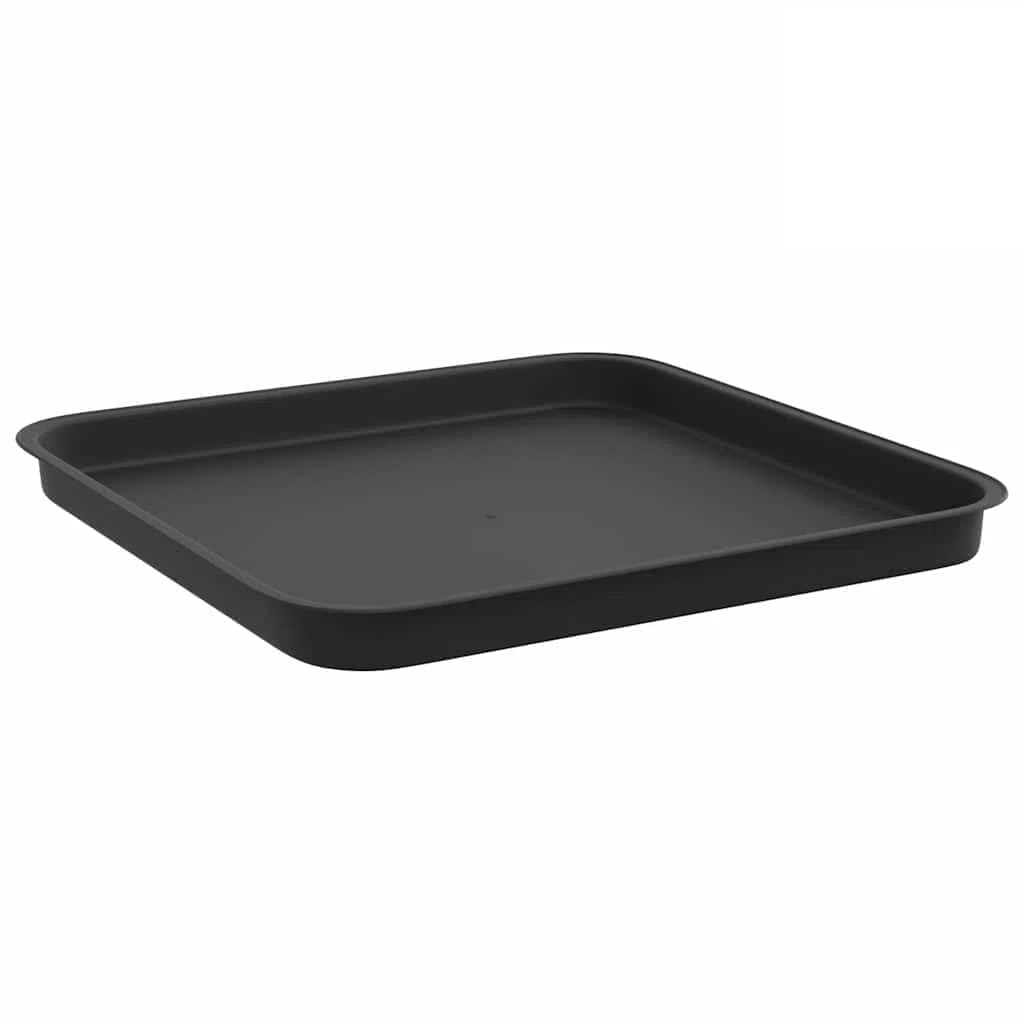 24er Set Quadratische Blumentabletts 32x32x2,5 cm, Robuste Pflanzenuntersetzer aus Kunststoff für Innen und Außen, Wetterfeste Pflanzschalen für Blumentöpfe, Schwarz
