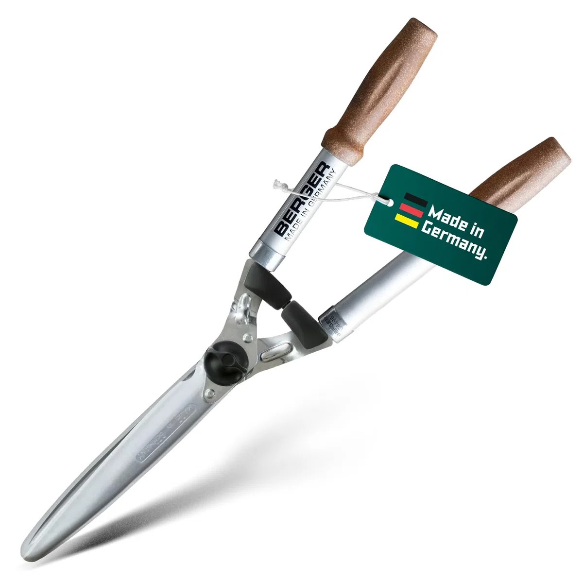 BERGER Heckenschere mit Korkgriff C4495 | Heckenschere manuell mit 24?cm Schnittlänge | Gerader Schliff & Anschlagdämpfer | Leichte & langlebige Handheckenschere | KWF-zertifiziert & Made in Germany