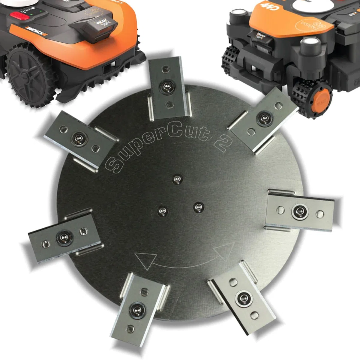 Messerscheibe Worx Vision Cloud 4WD – 7 festestehende Klingen Edelstahl | Heavy Duty aus Edelstahl und Aluminium. Für 22 cm Schnittbreite, sauberen Rasenschnitt und günstige Ersatzklingen.