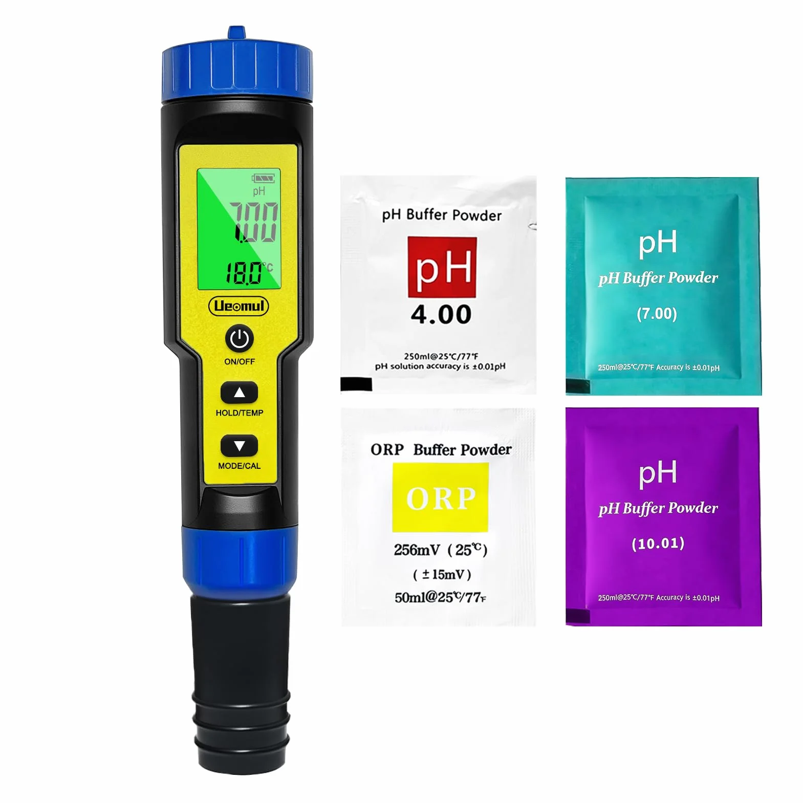 pH Chlor Messgerät 7 IN 1, Tester pH Chlor (FAC) TDS EC SALT ORP & Temperatur mit ATC, Wasserqualitätstester IP67 wasserdicht, 0,01 Hochpräzision für Pool, Trinkwasser, Aquarium, Hydroponik, Sp