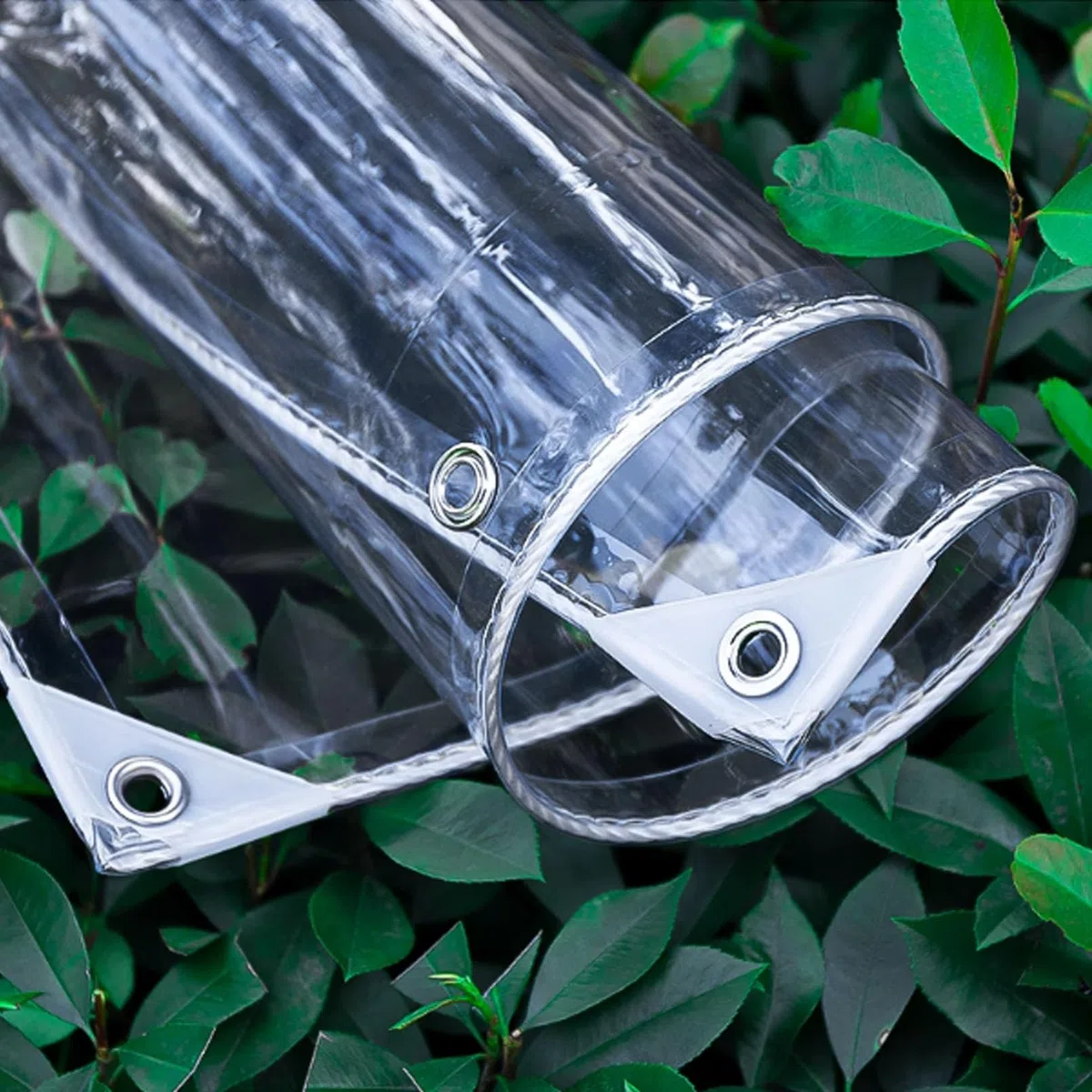 Abdeckplane Wasserdicht 2.5x4m Transparente Plane mit Ösen 650g/m² Reißfest Windschutz Kälteschutz Faltbar Balkon Regenschutz Durchsichtige Plane,Metall ösen Haben Einen Abstand Von 30cm