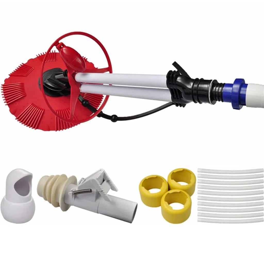 Automatischer Poolreiniger für Bodenreinigung, vollautomatischer Bodensauger mit 8m Schlauch, geeignet für Filterpumpen 0,5HP bis 1,5HP, einfache Installation ohne Strom