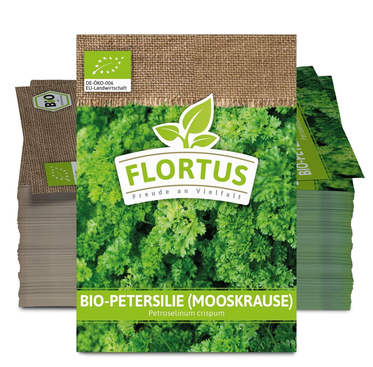 FLORTUS 2000-0191-100x Petersilie Mooskrause (100 Tütchen) (BIO Petersiliensamen)