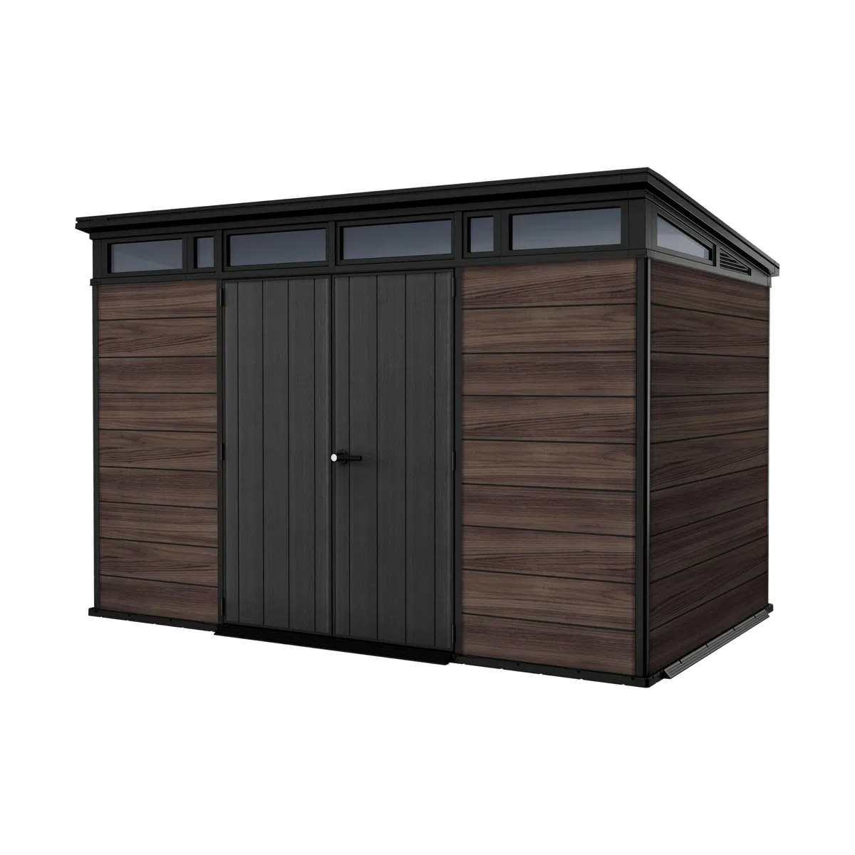 Keter Signature 11x7 Gartenhaus Kunststoff Rosenholzoptik 340x218x226 cm | Abschließbar, Mit Bodenplatte, Gerätehaus