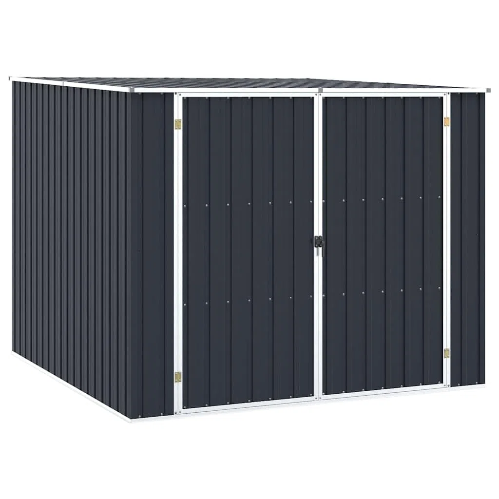 vidaXL Gerätehaus ohne Boden Doppeltür Schrägdach Geräteschuppen Schuppen Gartenhaus Gartenschuppen Anthrazit 195x198x159cm Verzinkter Stahl