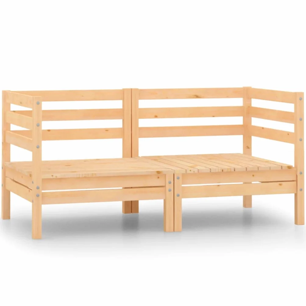 vidaXL Gartensofa 2-Sitzer, Gartenmöbel 2 Ecksofa, Modular Sofa Lounge Sitzgruppe für Garten Terrasse Balkon, Loungemöbel, Kiefer Massivholz