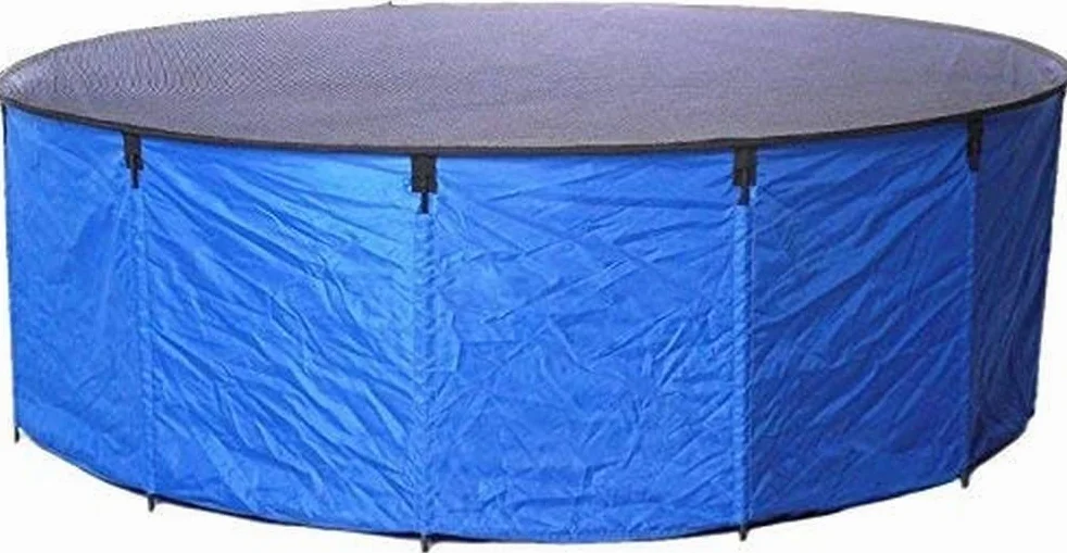 Aquaforte Flexibles Faltbecken "Koi bowl", Ø 180 x H 60 cm (± 1500 Liter), inkl. Abdecknetz und praktischer Tragetasche, blau
