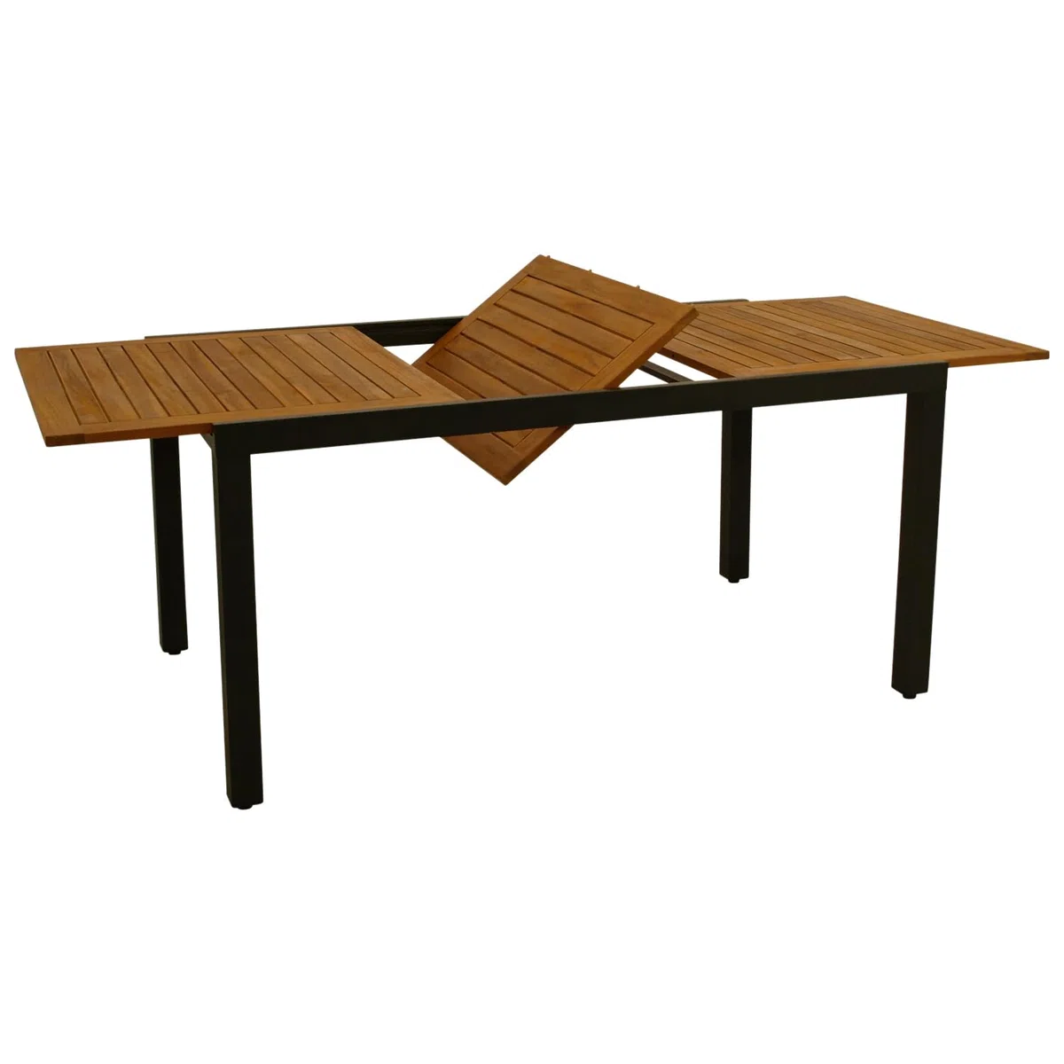 DEGAMO Gartentisch Ausziehtisch Milos 150/200x90cm, Aluminium anthrazit + Akazienholz geölt, Outdoor, FSC®-Zertifiziert