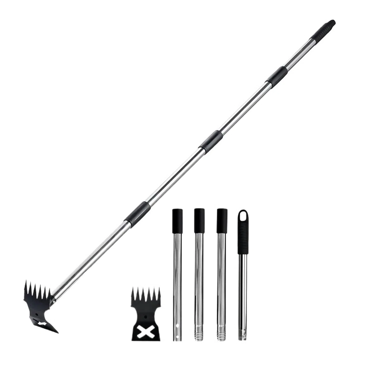 2-in-1-Unkrautzieher-Werkzeug mit langem Griff, Handharke und Hacke-Entwurzelungs-Zieh-Entferner, for Hof, Terrasse, Rasen, Garten