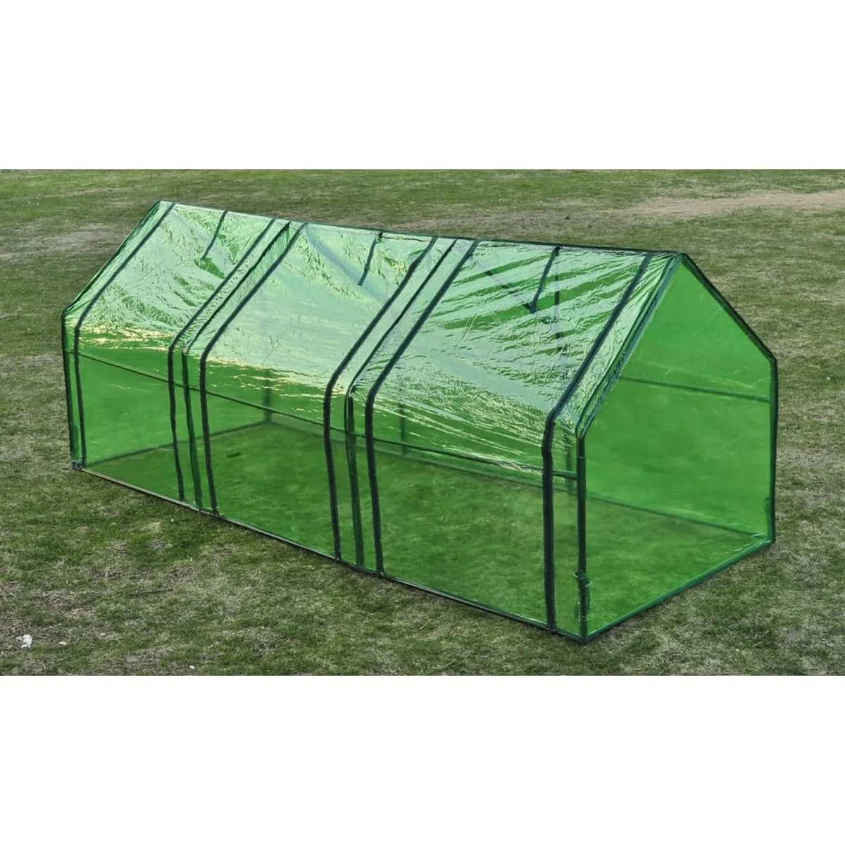 Gecheer Gewächshaus, Treibhaus mit 3 Türen, UV-beständige grüne Abdeckung, pulverbeschichteter Stahlrahmen, 240 x 90 x 90 cm für Garten, Pflanzenanbau und Aussaat