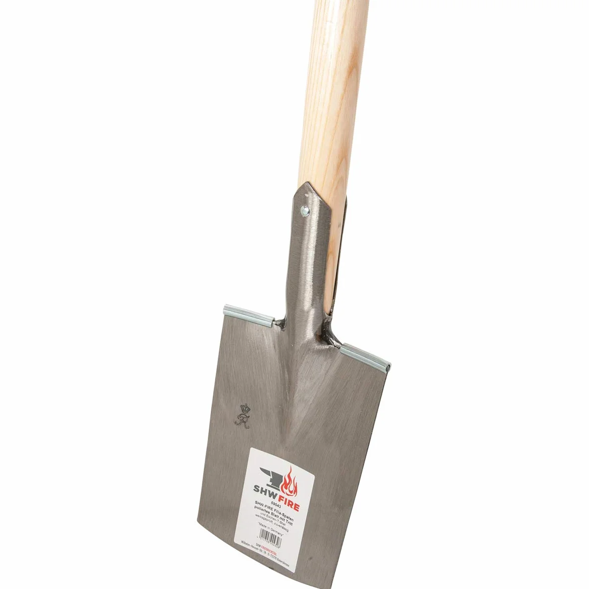 SHW-FIRE Gärtnerspaten Eschenstiel 93cm, Damenspaten mit Tritt und T-Stiel | Für Gartenarbeit & Bodenbearbeitung | Eschenholzstiel | Schmiedequalität | Graben, umgraben und Erdarbeiten | Maße 25x16 cm