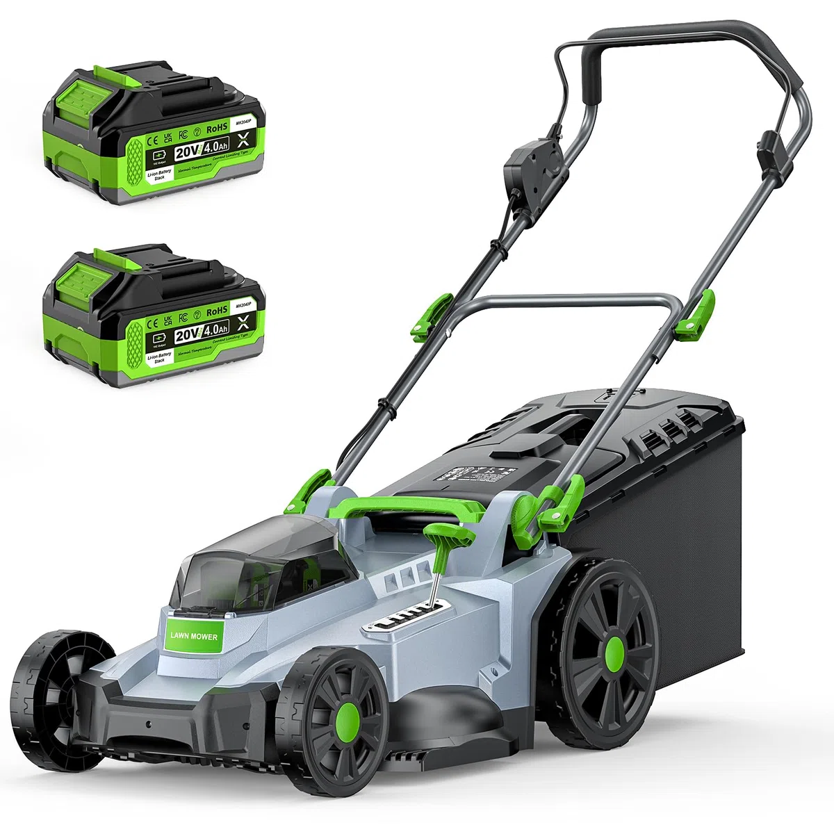 ETOOLAB Akku-Rasenmäher 40V, 42 cm, Brushless, bis 400-600 m², für Gärten | 2X 4,0 Ah Akkus+Ladegerät