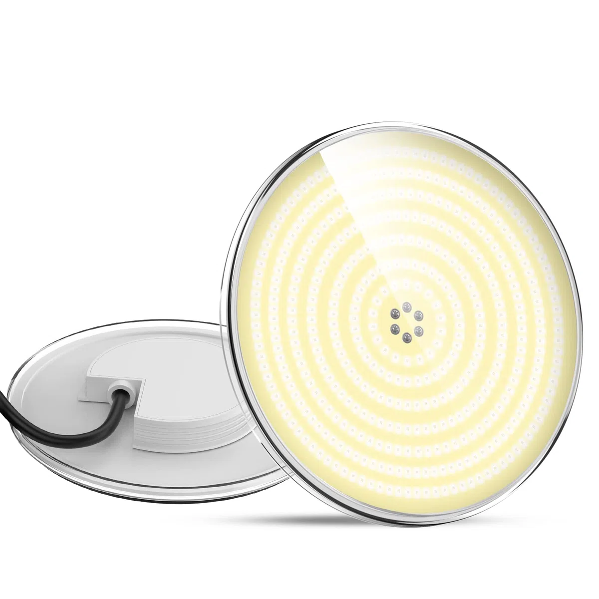 LyLmLe Harz Gefüllt LED Poolbeleuchtung,PAR56 35W Ultraflach Poolscheinwerfer (Ersetzt 300W Halogenlampen), Schwimmbad LED Lampe,2800lm,140° Abstrahlwinkel,IP68 Wasserdicht,12V AC/DC,3000K